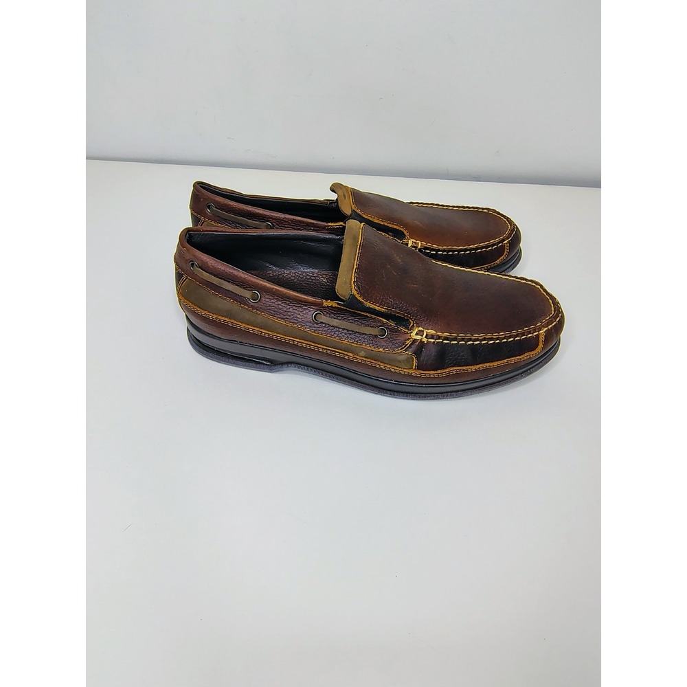 Hitchcock Boat Moccasin Mens Size 13 3E Brown Leather Slip On - Picture 6 of 11